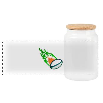 Rugby Fireball Irlande - Boîte à biscuits avec couvercle en bois - blanc - Devant