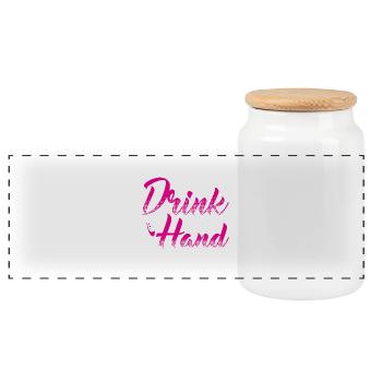 JGA - PUT DRINK IN MY HAND - Panorama Keksdose mit Holzdeckel - Weiß - Vorne