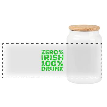 Zéro% irlandaise, 100% ivre - Boîte à biscuits avec couvercle en bois - blanc - Devant