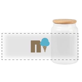 joli bleu - Boîte à biscuits avec couvercle en bois - blanc - Devant