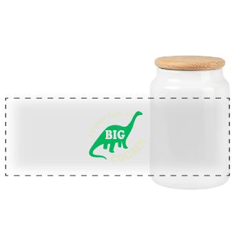 Big Cousin To Be - Panorama Keksdose mit Holzdeckel - Weiß - Vorne