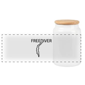 Freediver - Panorama Keksdose mit Holzdeckel - Weiß - Vorne
