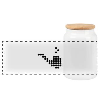 pipe dots - Panorama Keksdose mit Holzdeckel - Weiß - Vorne