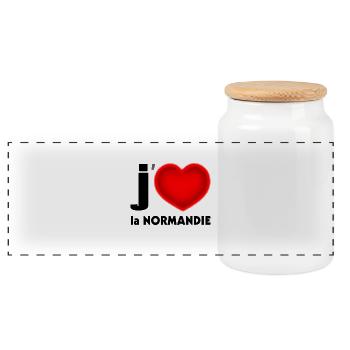 I love Normandy - Panoramic Cookie Jar with Wooden Lid - white - Front