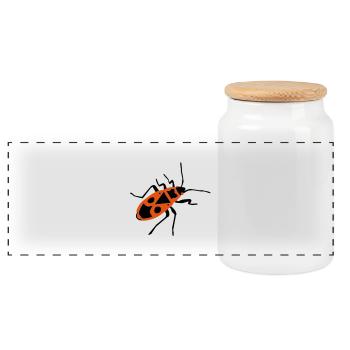 Incendie du pin - insecte - Firebug - Boîte à biscuits avec couvercle en bois - blanc - Devant