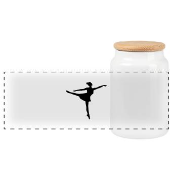 Dance Female - Boîte à biscuits avec couvercle en bois - blanc - Devant