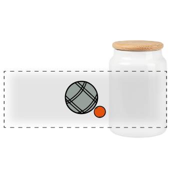 petanque boule sport17 - Boîte à biscuits avec couvercle en bois - blanc - Devant