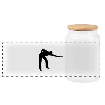 SNOOKER - PLAYER Icon - Panorama Keksdose mit Holzdeckel - Weiß - Vorne