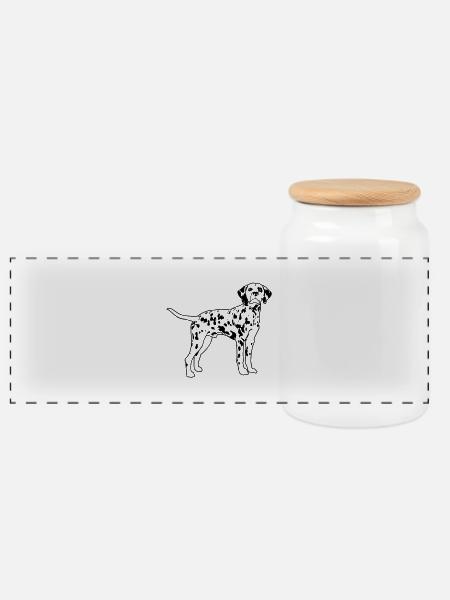 Dalmatian de - Panorama Keksdose mit Holzdeckel - Weiß