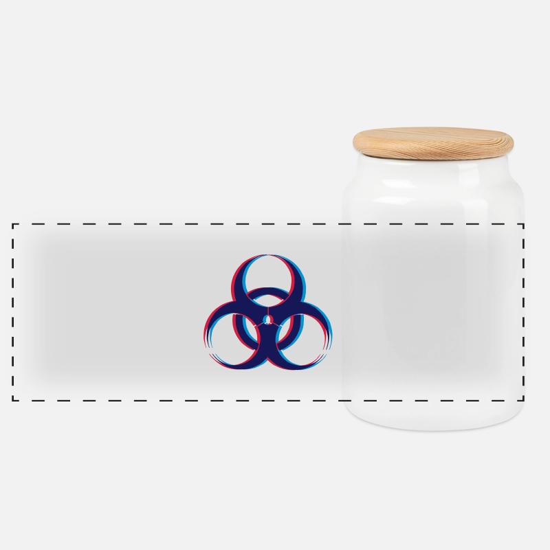 Biohazard 3D - Panorama Keksdose mit Holzdeckel - Weiß