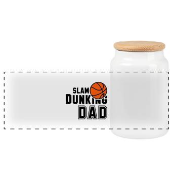 SLAM DUNKING DAD 2 Colors - Panoramic Cookie Jar with Wooden Lid - white - Front