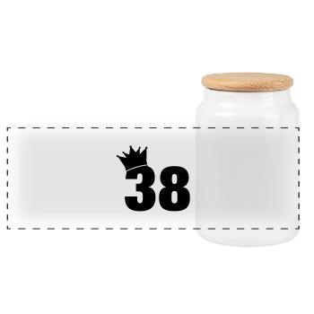 38_krone_f1 - Panoramic Cookie Jar with Wooden Lid - white - Front