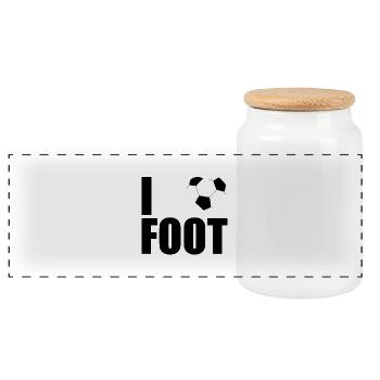 I love foot - Panoramic Cookie Jar with Wooden Lid - white - Front