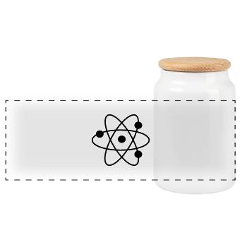 science - Panoramic Cookie Jar with Wooden Lid - white - Front