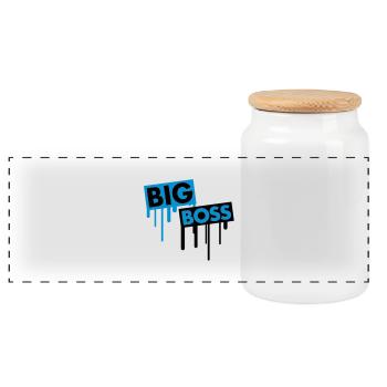 big_boss_graffiti - Boîte à biscuits avec couvercle en bois - blanc - Devant