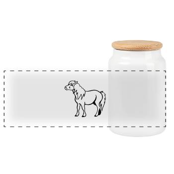 Poney - Boîte à biscuits avec couvercle en bois - blanc - Devant