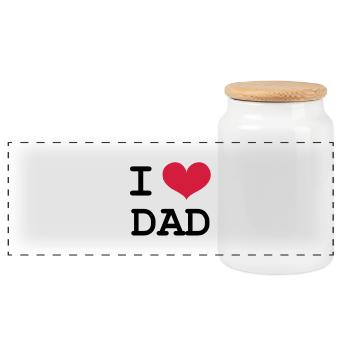 I Love Dad ! - Panorama Keksdose mit Holzdeckel - Weiß - Vorne