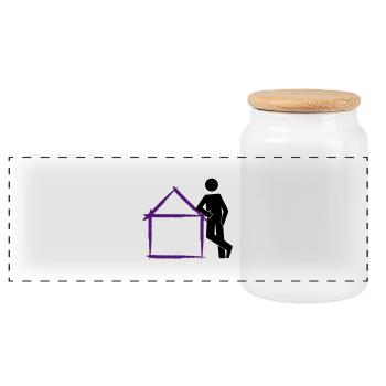architekt10 - Panoramic Cookie Jar with Wooden Lid - white - Front