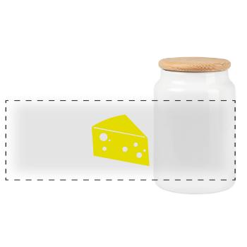 cheese_f1 - Panorama Keksdose mit Holzdeckel - Weiß - Vorne