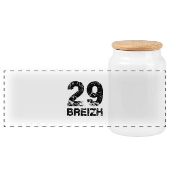 29 Breizh Bretagne - Panoramic Cookie Jar with Wooden Lid - white - Front