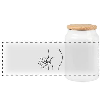 Fart - Panoramic Cookie Jar with Wooden Lid - white - Front
