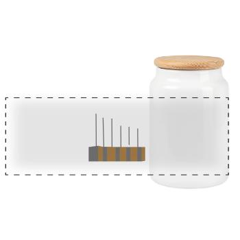 Elbphilharmonie Hamburg - Panoramic Cookie Jar with Wooden Lid - white - Front