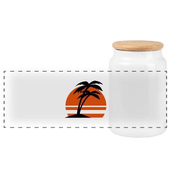 insel2 - Panorama Keksdose mit Holzdeckel - Weiß - Vorne