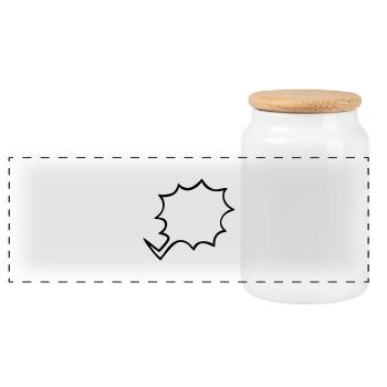 BD bulle phylactère cri annonce - Boîte à biscuits avec couvercle en bois - blanc - Devant