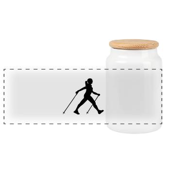 Nordic walking - Panorama Keksdose mit Holzdeckel - Weiß - Vorne
