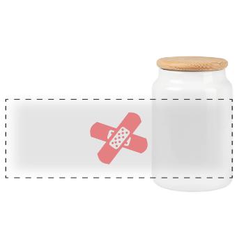 pansement medicale bobo 2 - Boîte à biscuits avec couvercle en bois - blanc - Devant