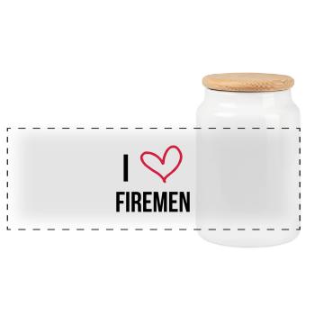Feuerwehrmann / Feuer / Sicherheit / firefighter - Panorama Keksdose mit Holzdeckel - Weiß - Vorne