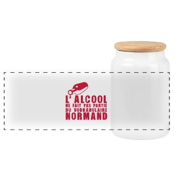 normand alcool vodkabulaire humour - Boîte à biscuits avec couvercle en bois - blanc - Devant