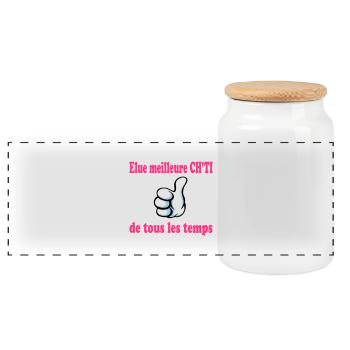 Elue meilleure ch'ti de tous les temps - Boîte à biscuits avec couvercle en bois - blanc - Devant