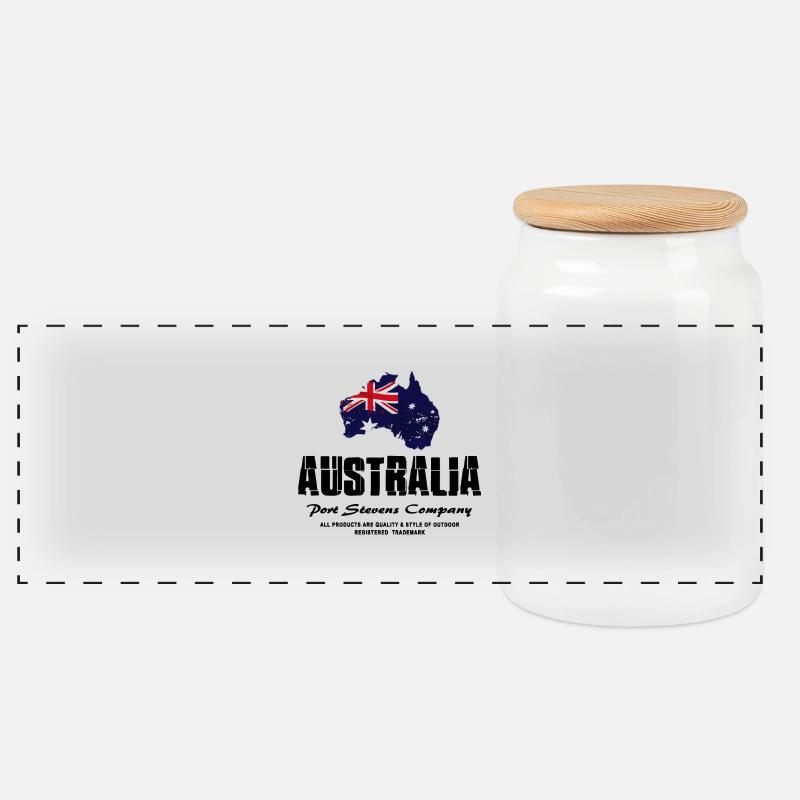 Australia - Australien - Panorama Keksdose mit Holzdeckel - Weiß