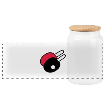 Ping - Pong - Boîte à biscuits avec couvercle en bois - blanc - Devant