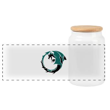 dragon_002 - Panorama Keksdose mit Holzdeckel - Weiß - Vorne