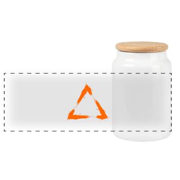 Symbol Dreieck Geometrie - Panorama Keksdose mit Holzdeckel - Weiß - Vorne