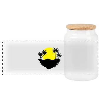 palm_sun - Boîte à biscuits avec couvercle en bois - blanc - Devant