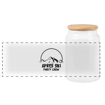 apres_ski_party_crew - Boîte à biscuits avec couvercle en bois - blanc - Devant