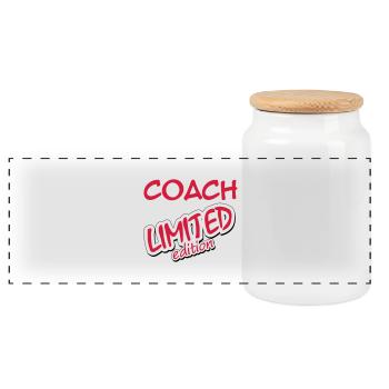 Foot / Coach / Entraineur / Basket / Tennis / Pap - Boîte à biscuits avec couvercle en bois - blanc - Devant