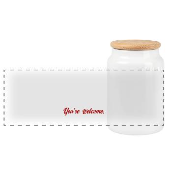 run - Panoramic Cookie Jar with Wooden Lid - white - Front