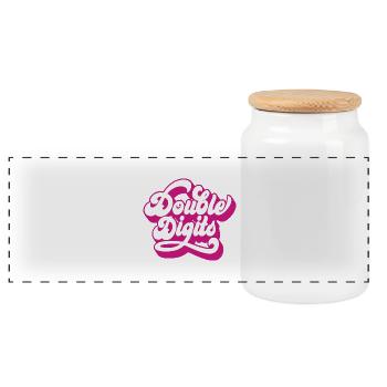 10th Birthday Gift, 10 Years Old, For Boys & Girls - Panoramic Cookie Jar with Wooden Lid - white - Front