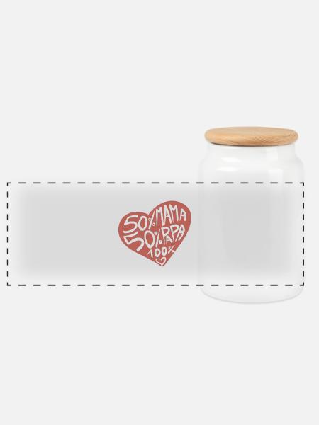 100% Liebe / Baby / Mädchen / Geburt / Mama / Papa - Panorama Keksdose mit Holzdeckel - Weiß