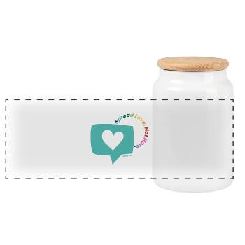 Spread Love, Not Hate. - Panorama Keksdose mit Holzdeckel - Weiß - Vorne