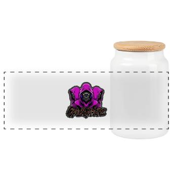 CRAZYGAMERZ - Panoramic Cookie Jar with Wooden Lid - white - Front