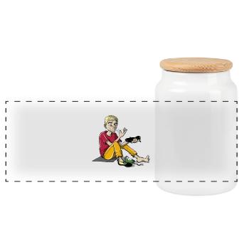 Climbing shoe cleaning - Panoramic Cookie Jar with Wooden Lid - white - Front