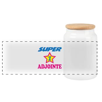 SUPER ADJOINTE - Boîte à biscuits avec couvercle en bois - blanc - Devant
