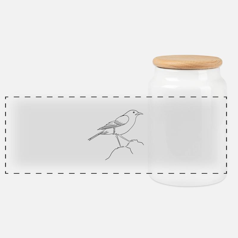 Tag des Vogels - Panorama Keksdose mit Holzdeckel - Weiß