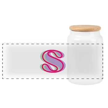 Lettre s multicolore - Boîte à biscuits avec couvercle en bois - blanc - Devant