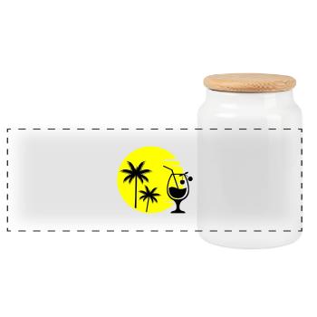 cocktail sunset - Panorama Keksdose mit Holzdeckel - Weiß - Vorne